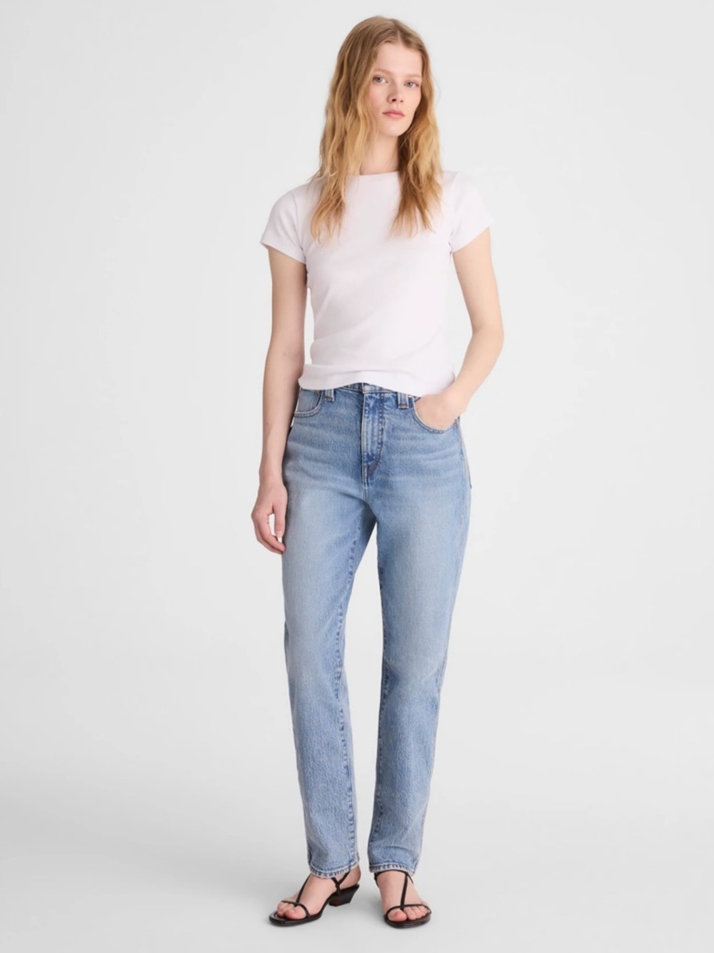 Madewell The Perfect Vintage Jean – High Rise Light Wash Straight Leg Size 24